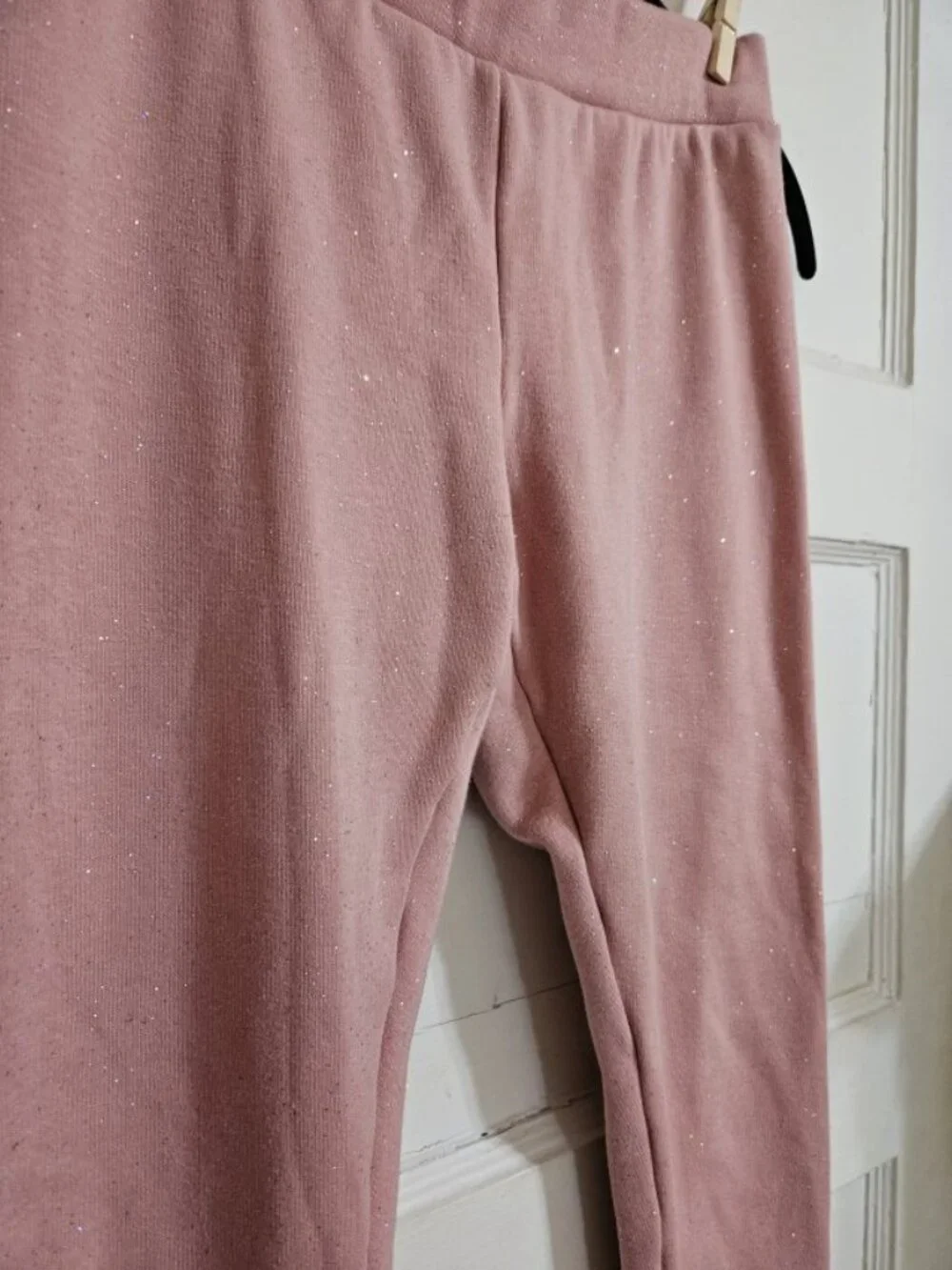 OLD NAVY Fleece Lined Sparkly Pink Leggings Pants Girls XL Size 14-16